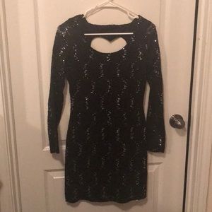 Lace sequined bodycon dress